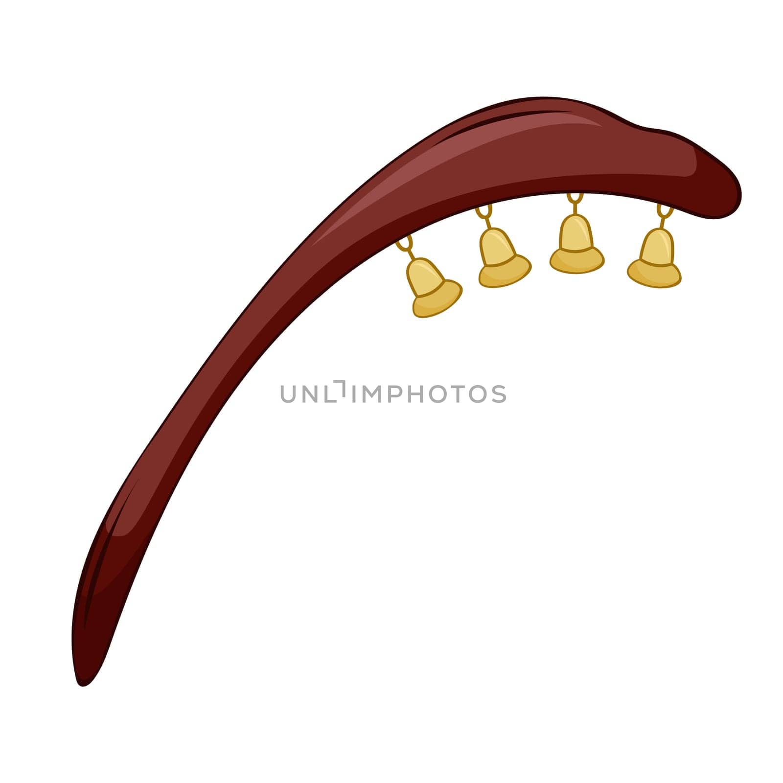 Asatayak Kazakh traditional folk musiacal instrument. Vector illustration.