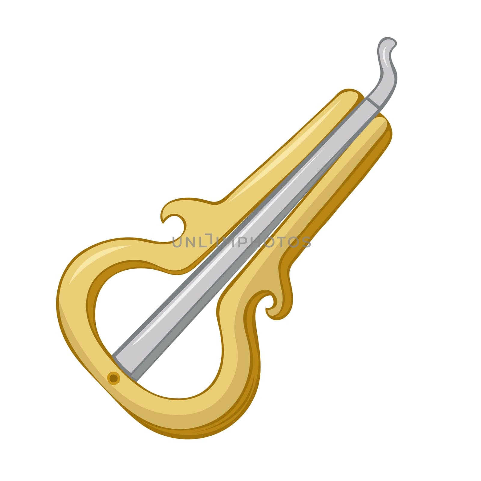 Shankobyz Kazakh traditional folk musiacal instrument. Vector illustration.