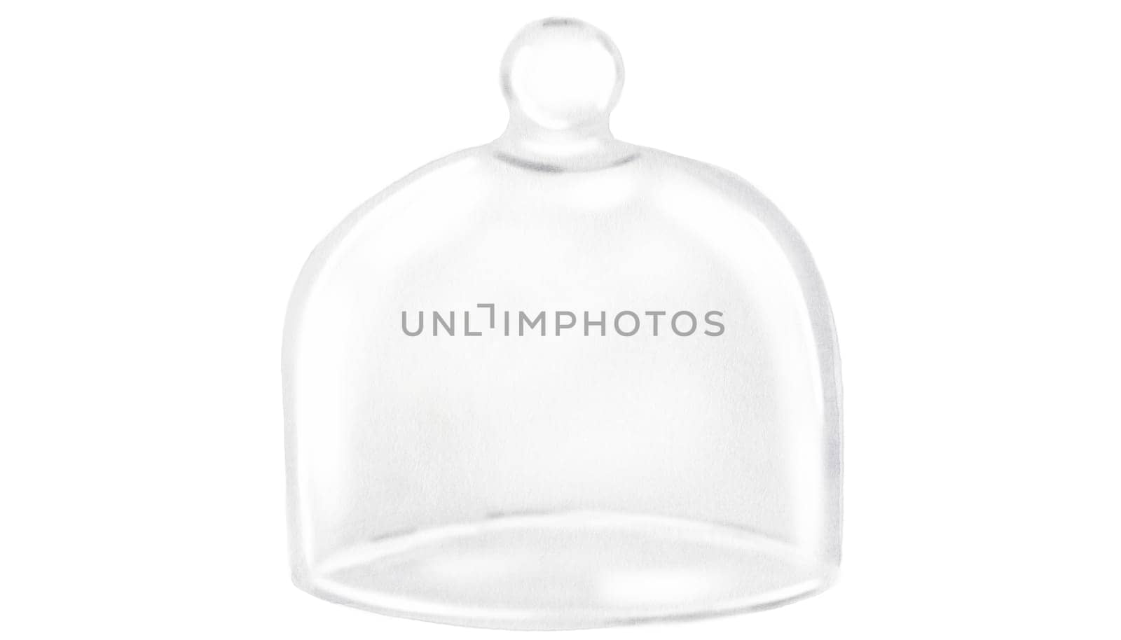 Cloche watercolor illustration. Hand drawn glass dome on isolated background. Ideal for pastry blogs and books. High quality illustration