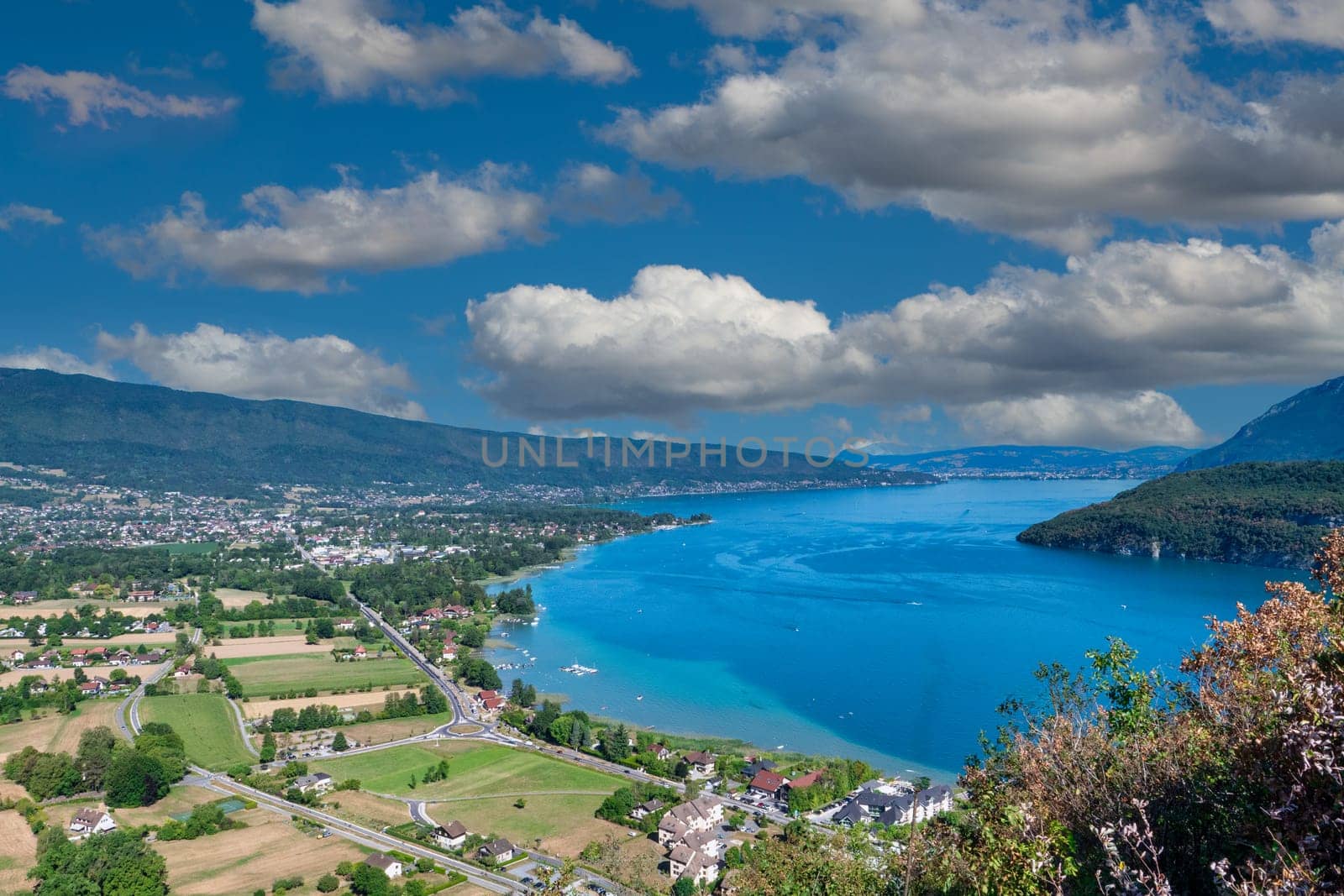 a view of lake of Annecy in the french Alps