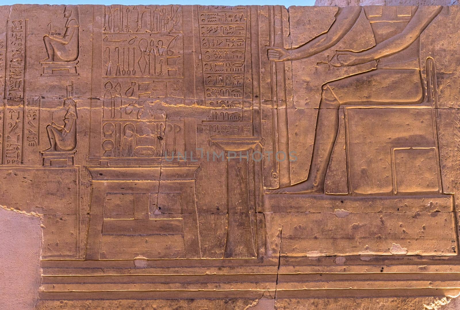 Details of the carvings of medical and surgical instruments on the walls of the Temples of Sobek and Horus at Kom Ombo
