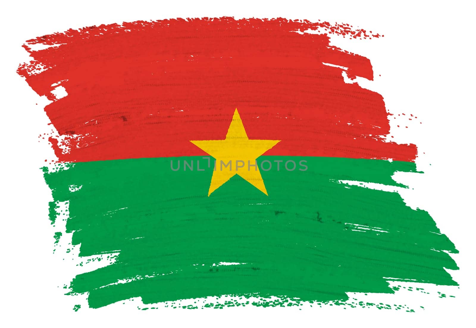 A Burkina flag background paint splash brushstroke 3d illustration with clipping path