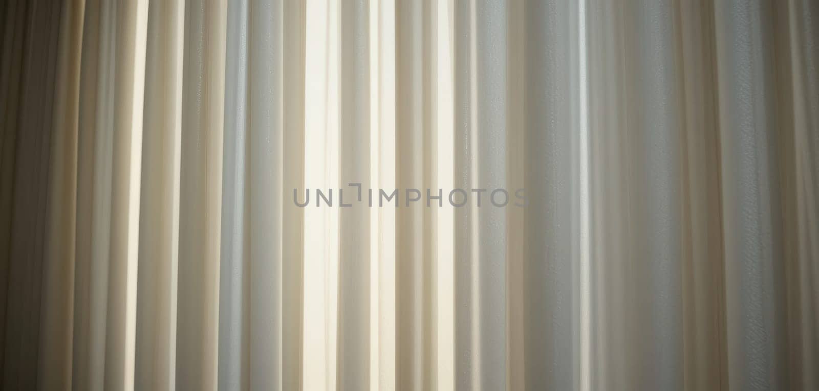 Close-Up of Sheer White Curtains with a Bronze Gradient