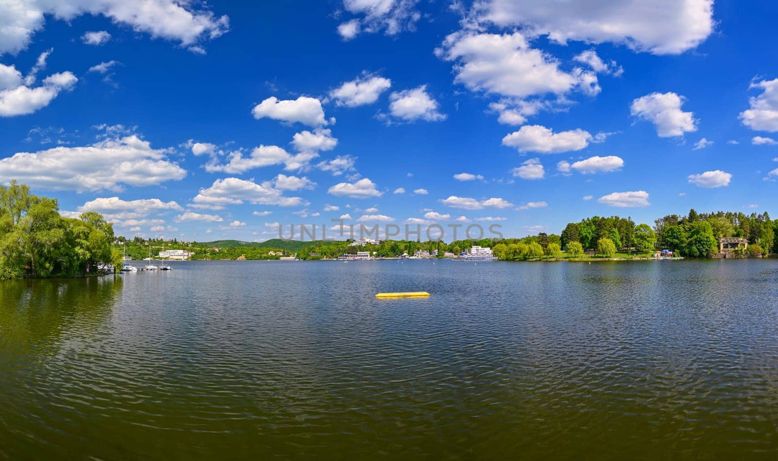 Brno Dam. Place for recreation and sports. Brno - Bystrc. - Czech Republic Europe. Beautiful spring nature with landscape and water.