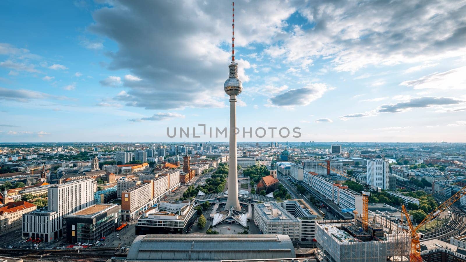the city center of berlin in the evening sun, germany
