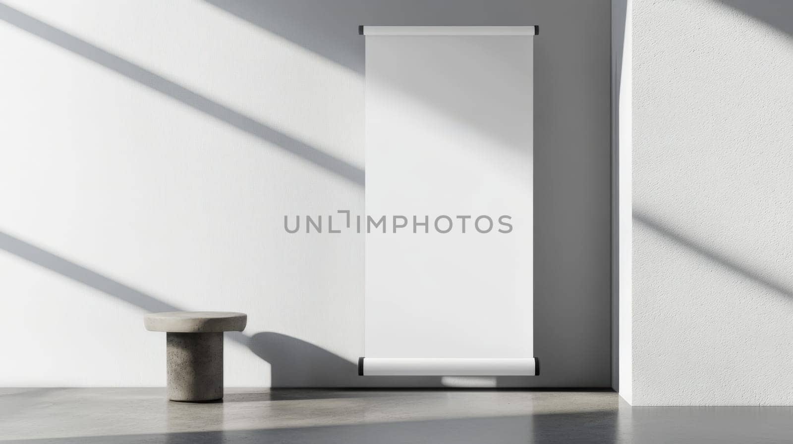 Blank Roll-up Banner Mockup Background