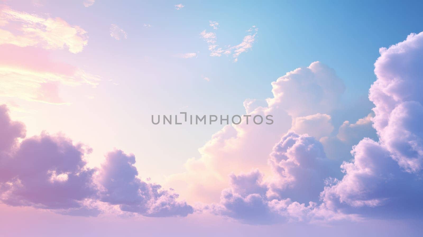 Pastel clouds gently fill the sky