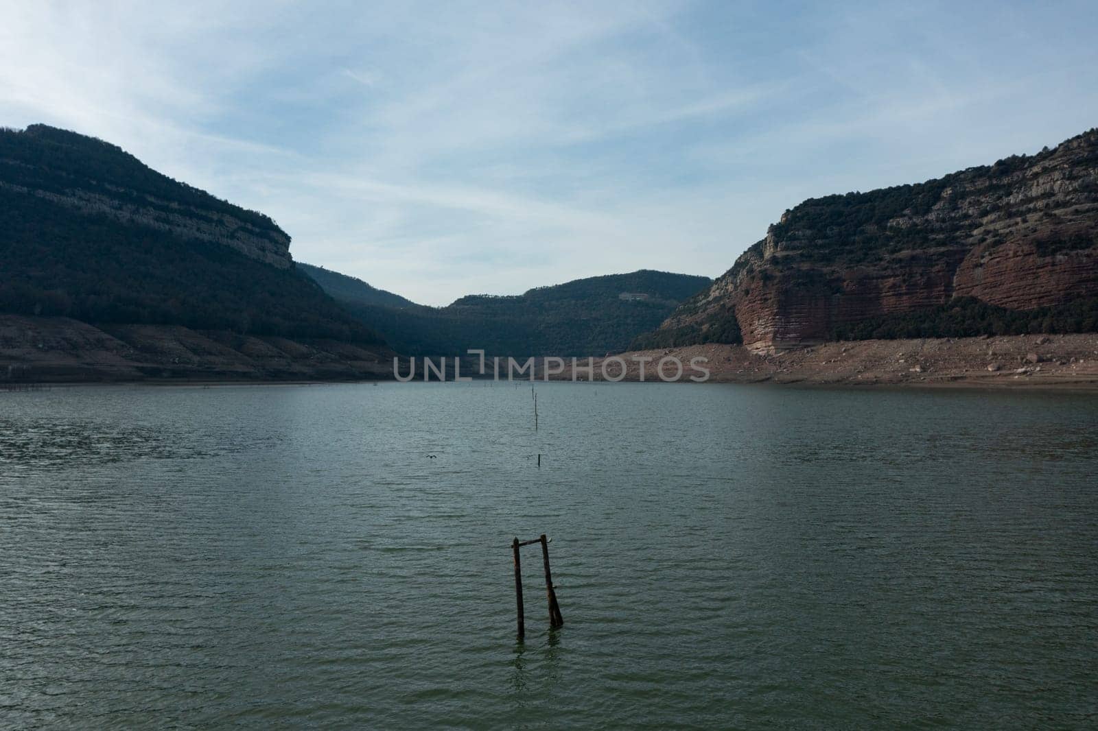 Sau reservoir in a very dry period with very little water