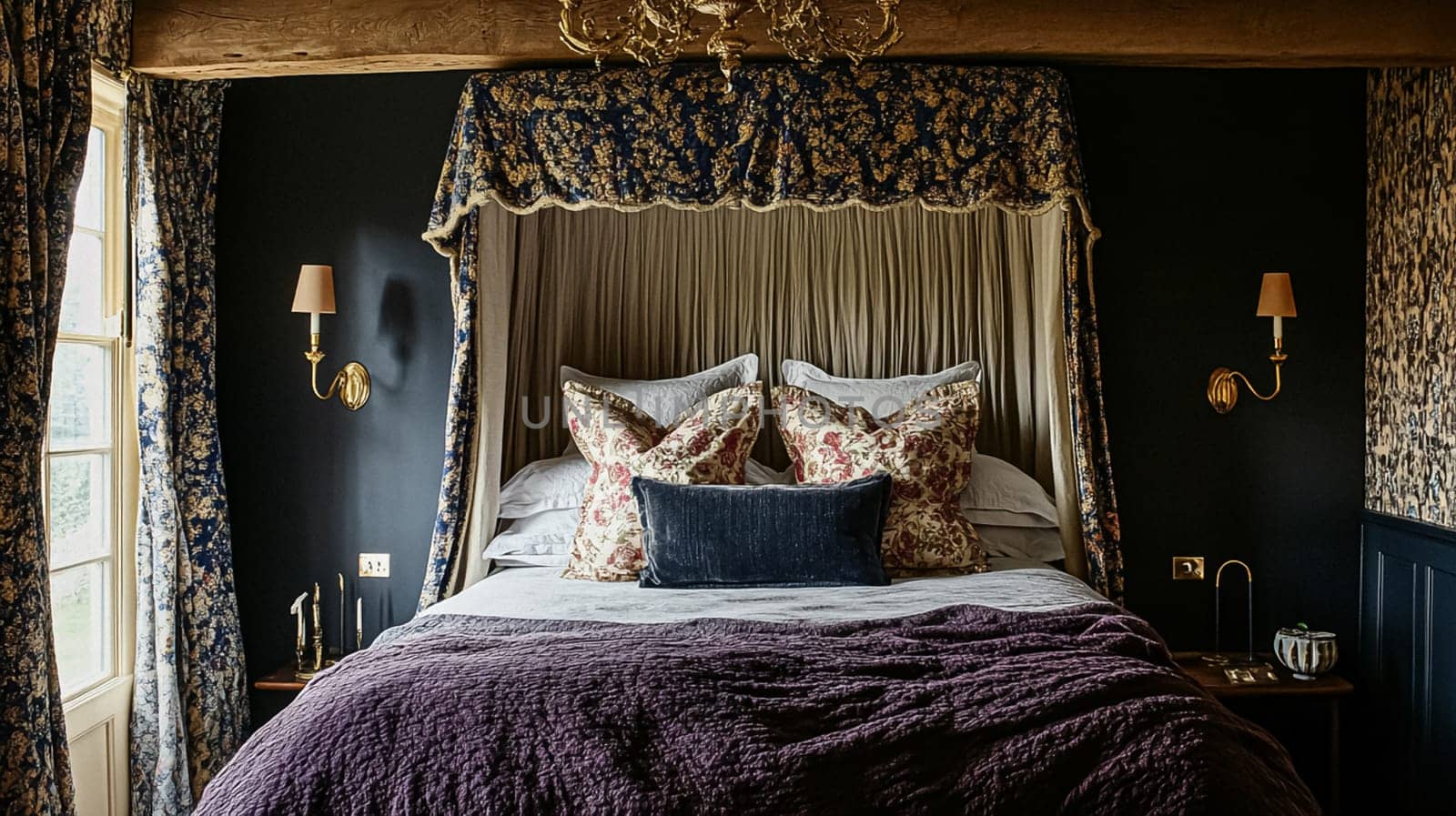 Refined English interiors with soft neutral tones, botanical art, fresh florals, classic panelled walls, and elegant furnishings for a feminine yet timeless home atmosphere