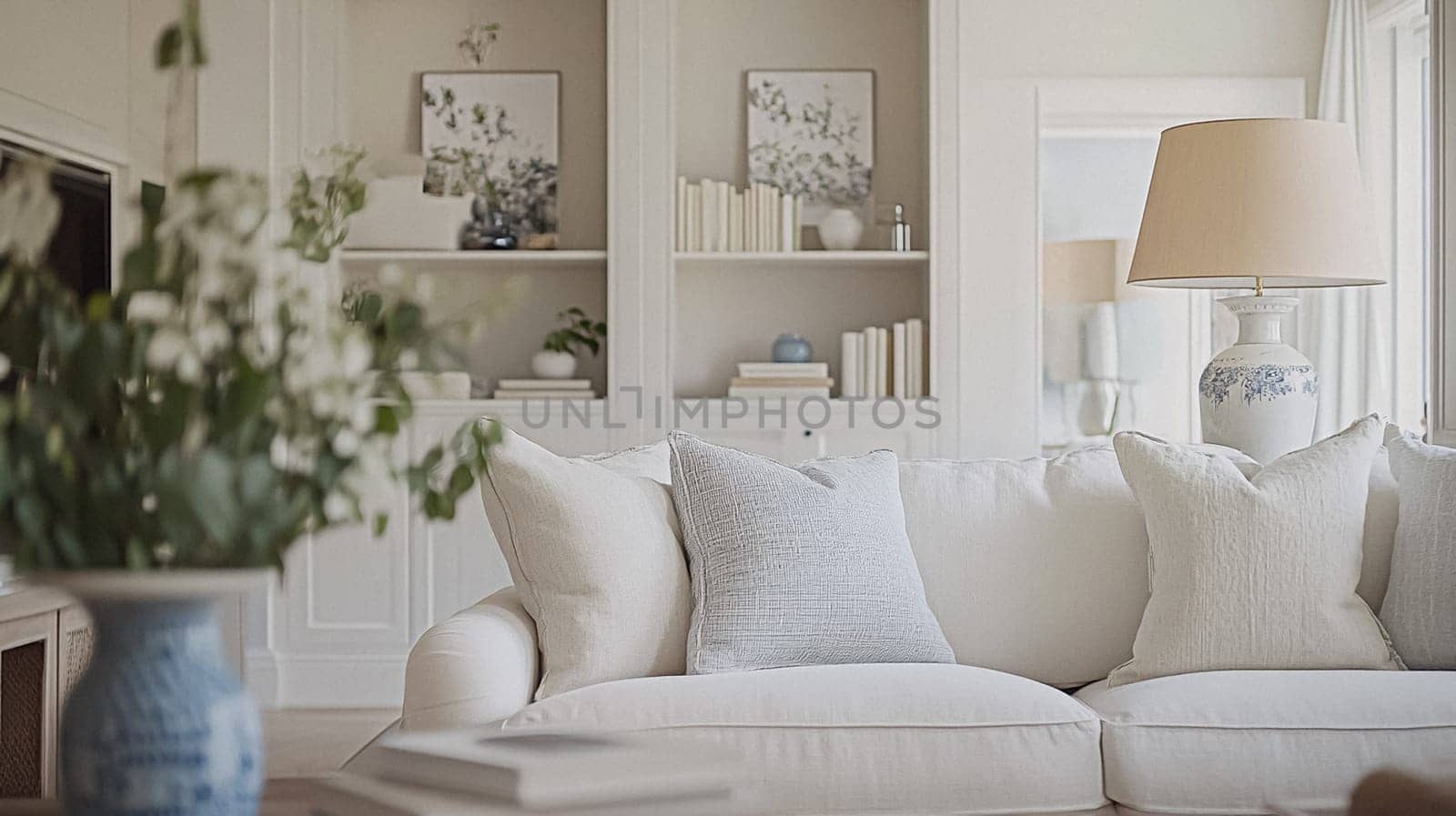 Interior decor that embrace classic neutral tones, delicate textures, and sophisticated styling idea
