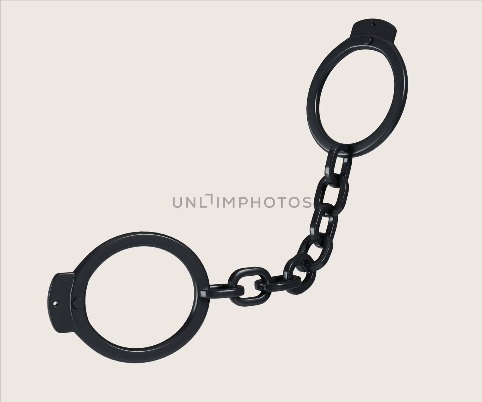 A 3D render featuring handcuffs symbolizing restraint in the context of narcotics abuse and control.