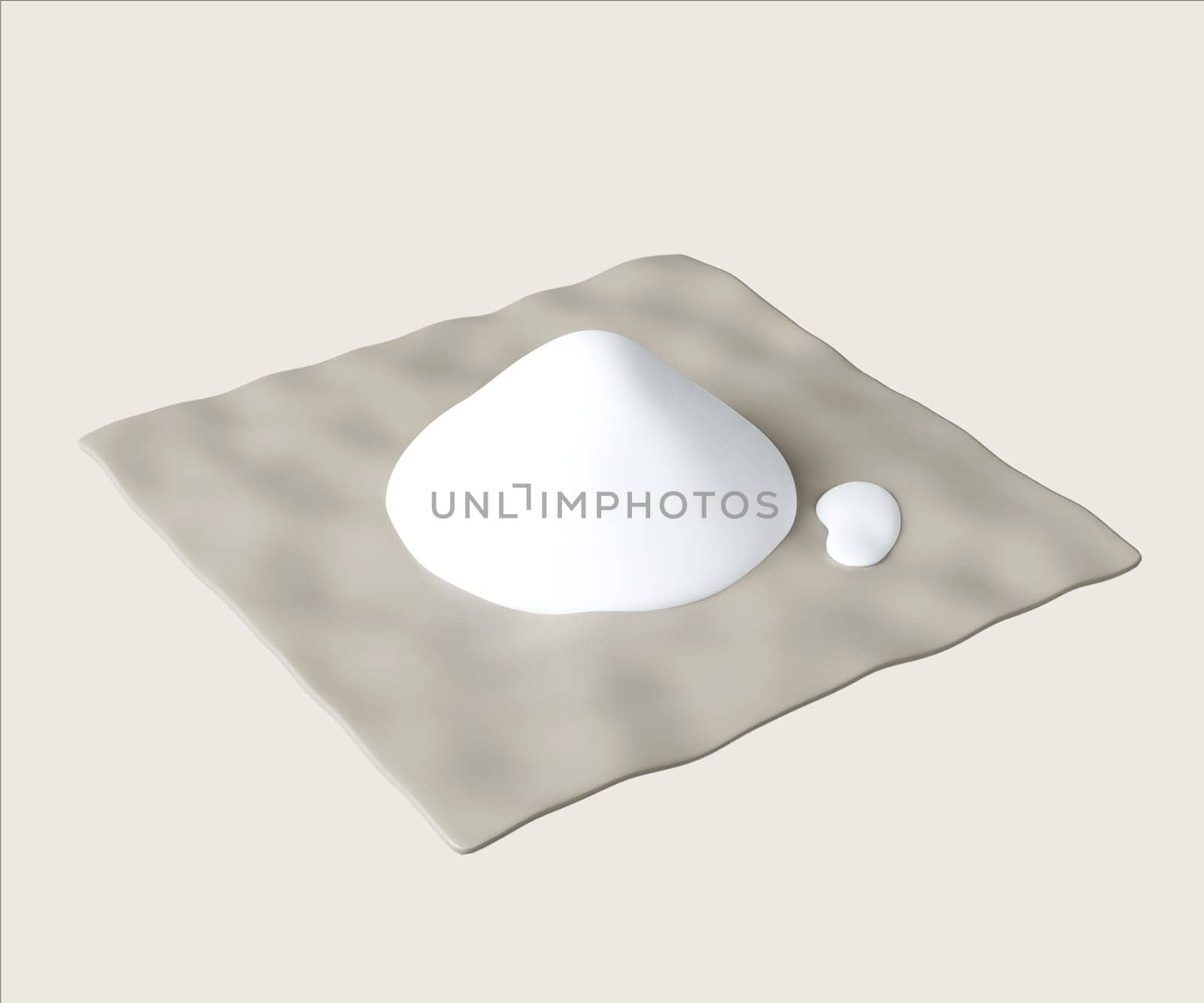 A 3D render illustration of a pile of narcotics powder on a surface, representing the potential risks and misuse associated with drugs.