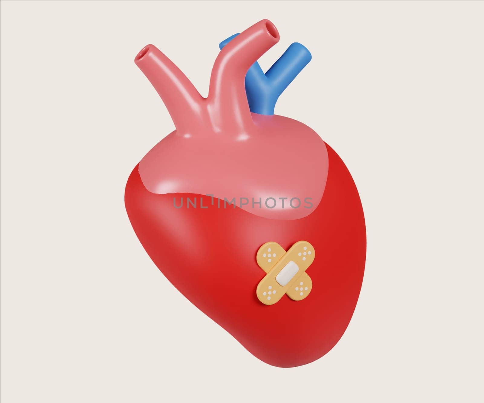 This 3D render illustration visually represents the effects of narcotics on cardiovascular health through a damaged heart.