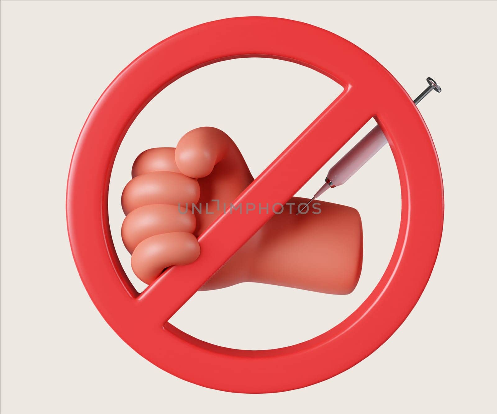 A visual representation focused on narcotics prevention, featuring symbolic elements like shackles, prison bars, and no-drug signs emphasizing the harmful effects of substance abuse.