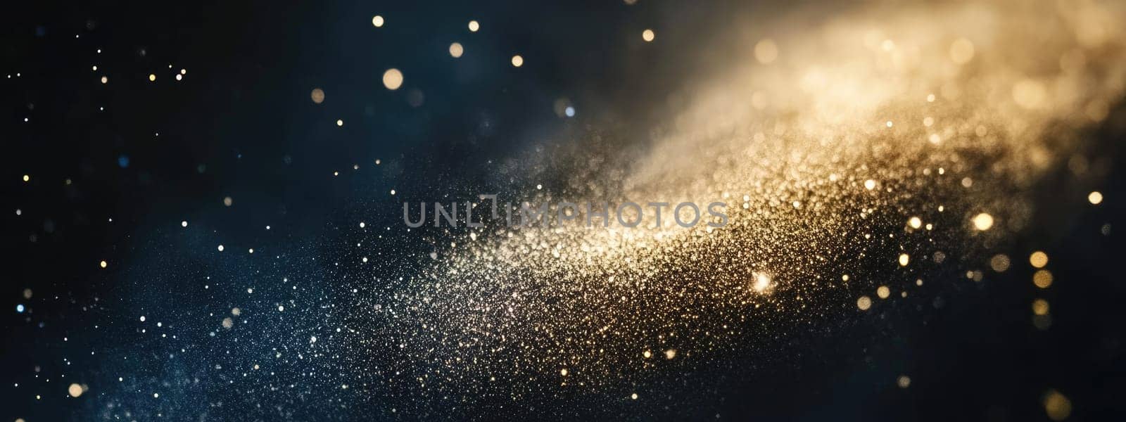 Particles of cosmic dust shimmer and swirl, creating a captivating backdrop against a dark expanse. This vibrant display evokes the beauty and mystery of the universe.