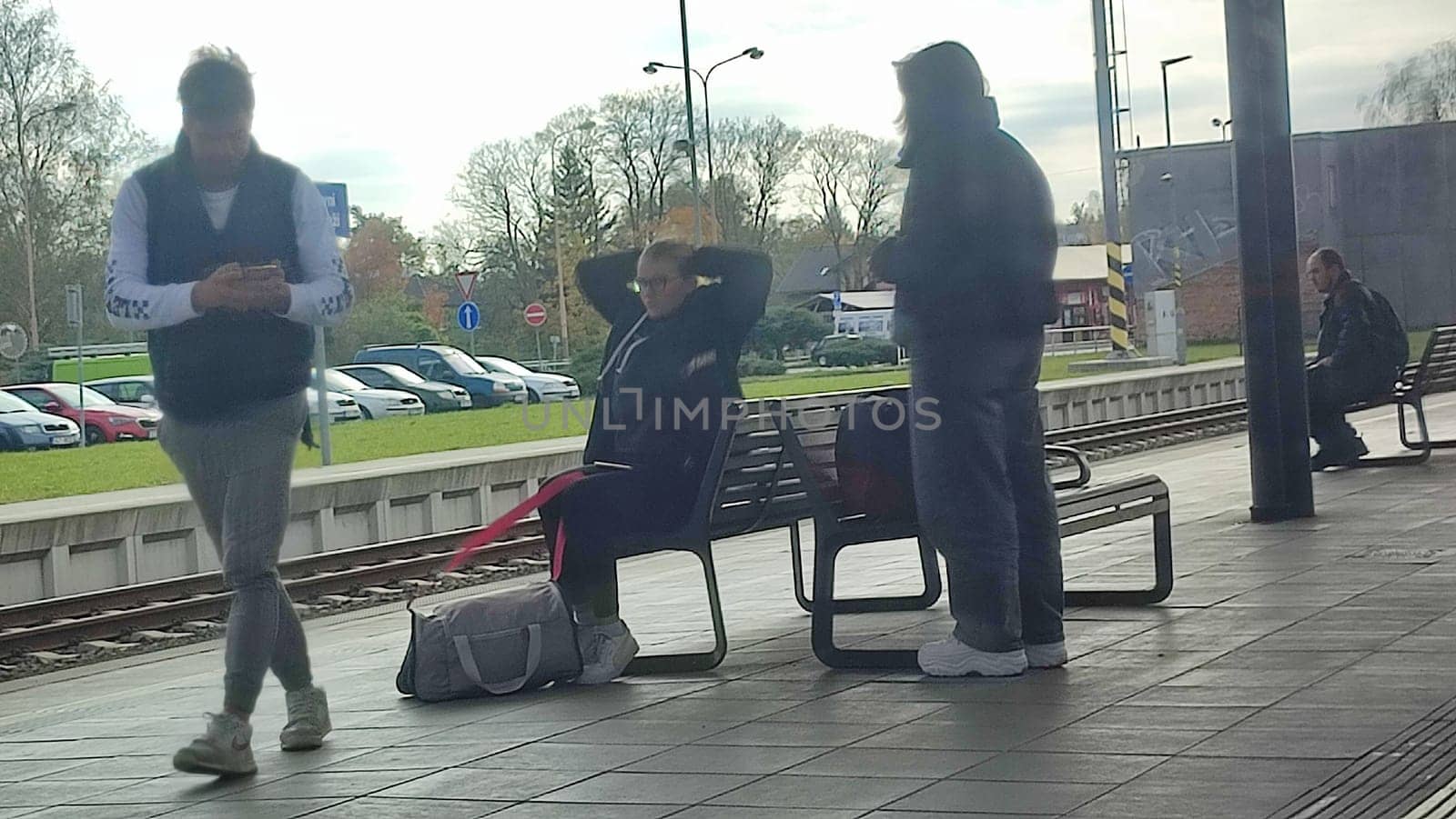 Cesca Lipa Chech Republic Europe October 18 2024 - People train platform. High quality photo