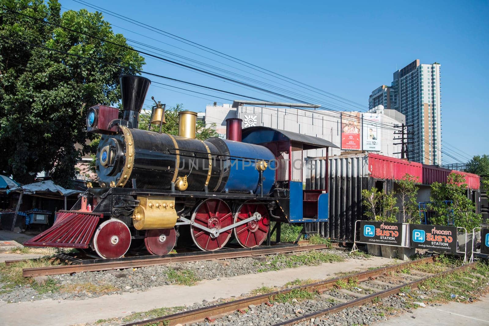 Old Locomotive at the Railway Station in Khon Kaen City and Province in Thailand. Thailand, Khon Kaen, December, 6, 2024