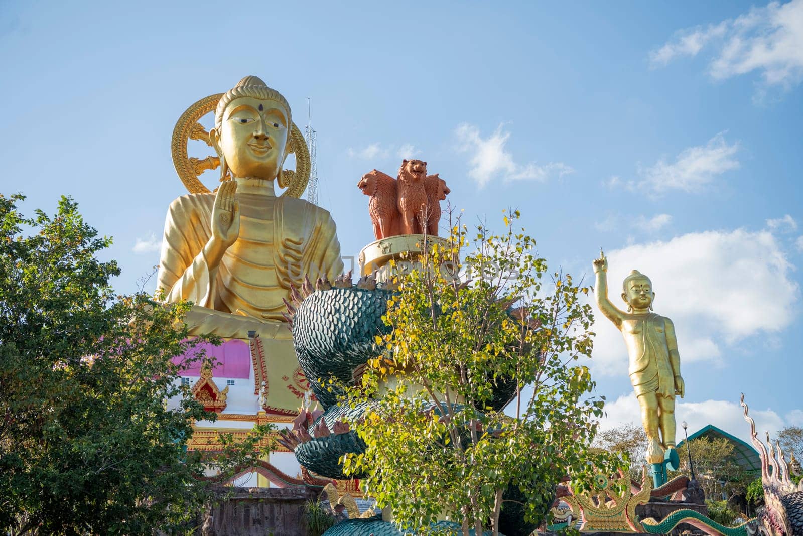 Wat Tham Pha Keung in Amphoe Phu Wiang in  Province of Khon Kaen in Thailand. Thailand, Khon Kaen, December, 6, 2024
