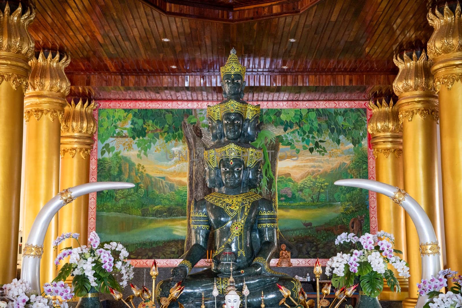 Inside the Wat Tham Pha Keung in Amphoe Phu Wiang in  Province of Khon Kaen in Thailand. Thailand, Khon Kaen, December, 6, 2024