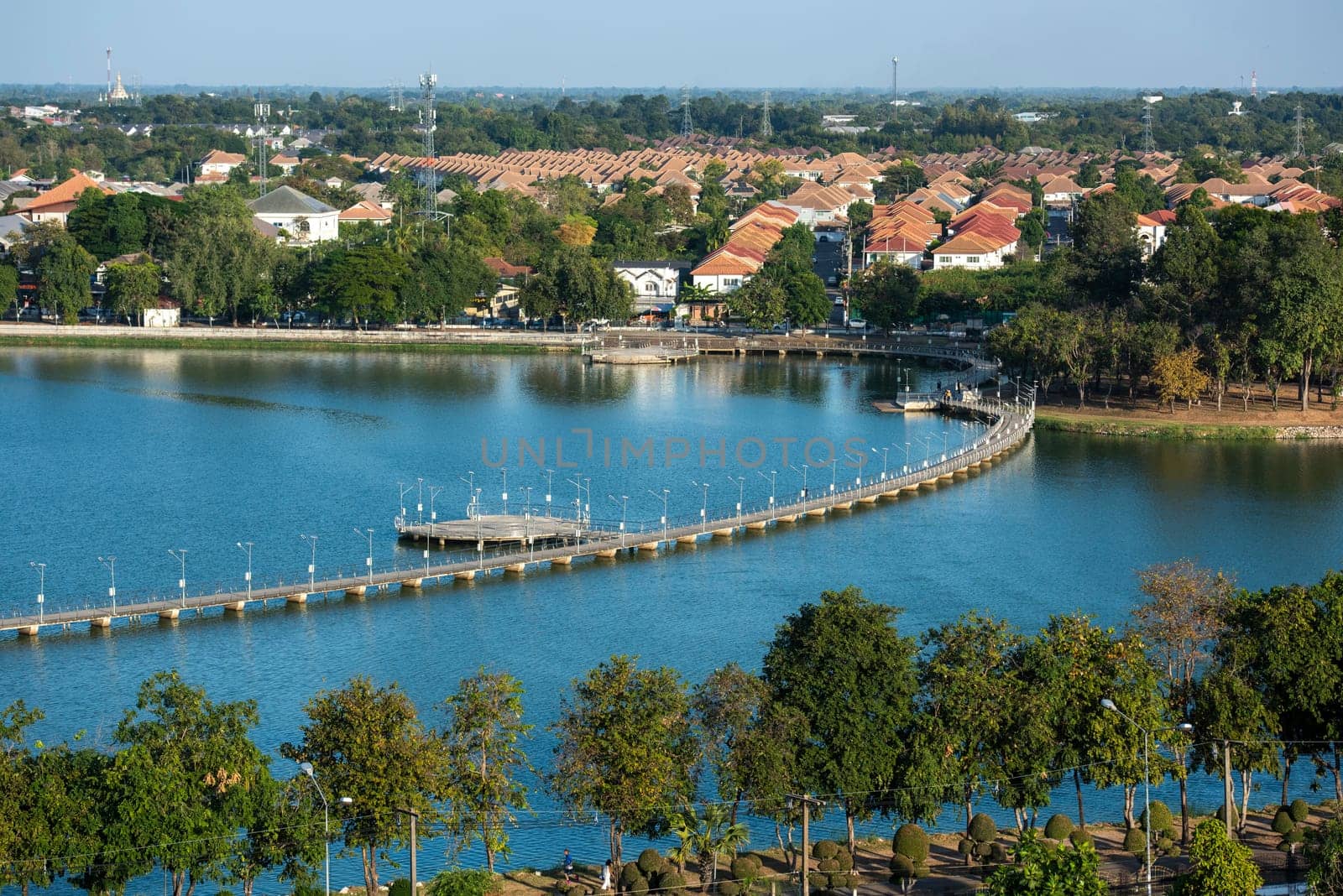 a view of Buen Kaen Nakhon Lake  in City and Province Khon Kaen in Thailand. Thailand, Khon Kaen, December, 4, 2024