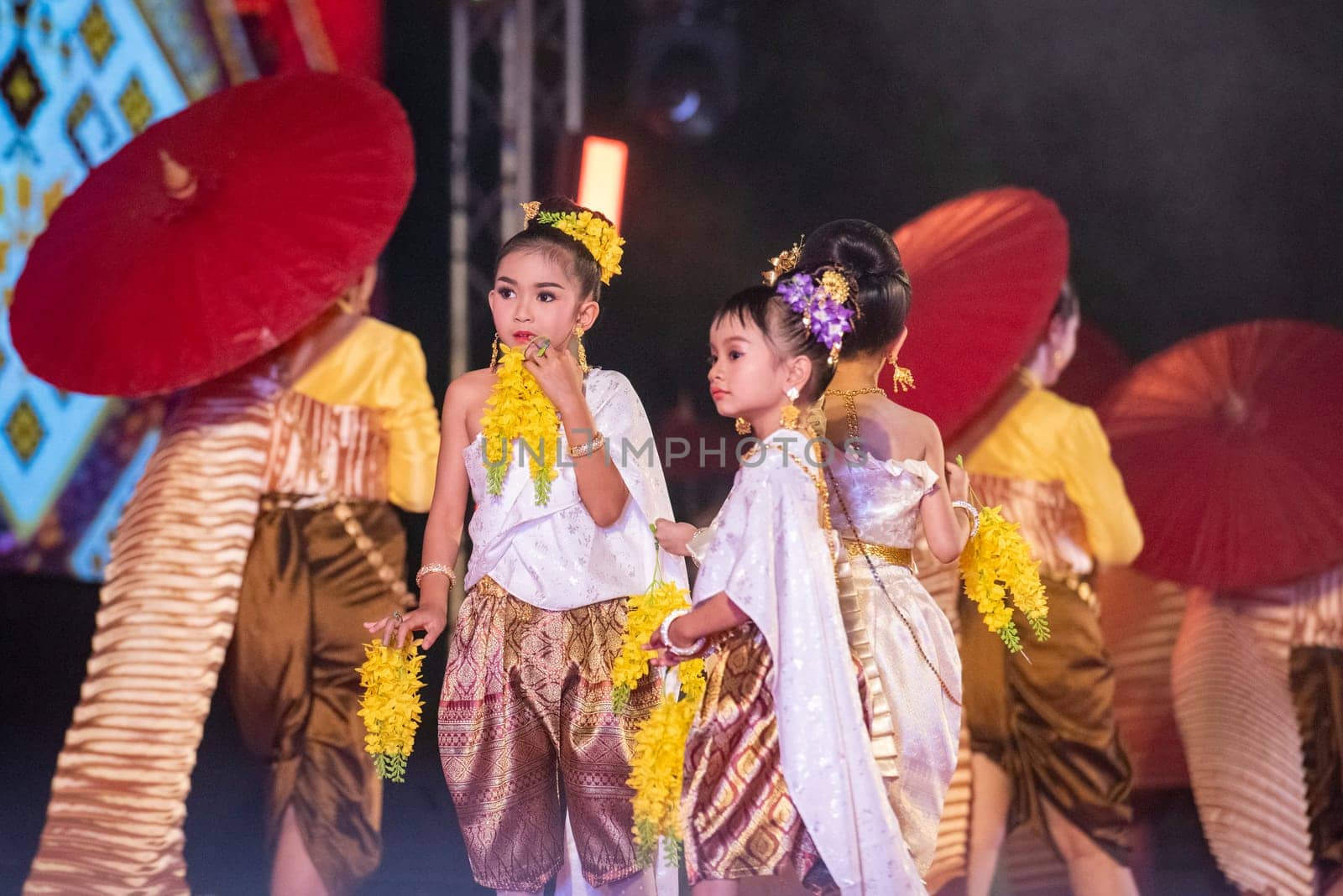 Traditional Thai Dance at Silk Fair in City Centre of Khon Kaen Province Khon Kaen in Thailand. Thailand, Khon Kaen, December, 4, 2024