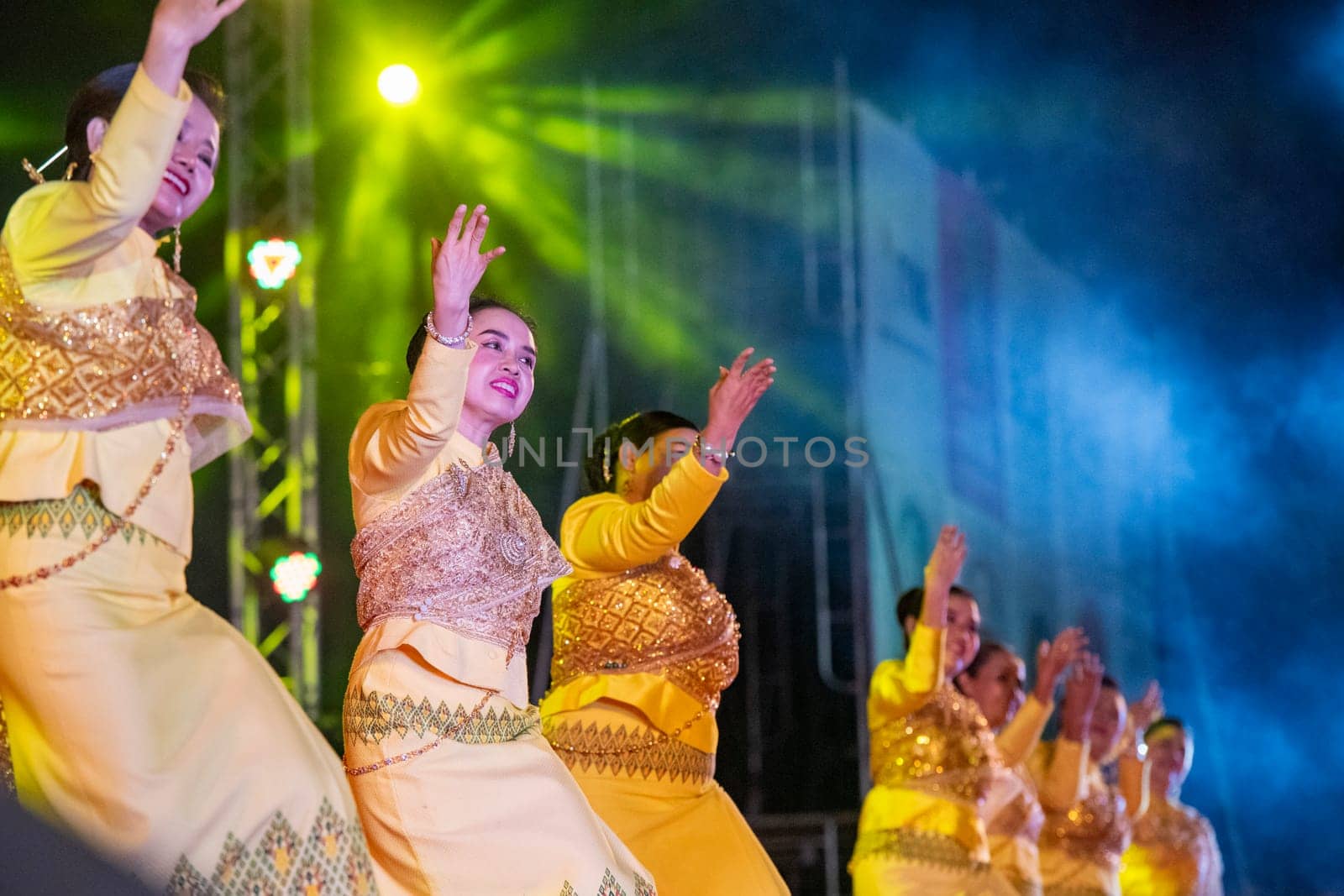 Traditional Thai Dance at Silk Fair in City Centre of Khon Kaen Province Khon Kaen in Thailand. Thailand, Khon Kaen, December, 4, 2024