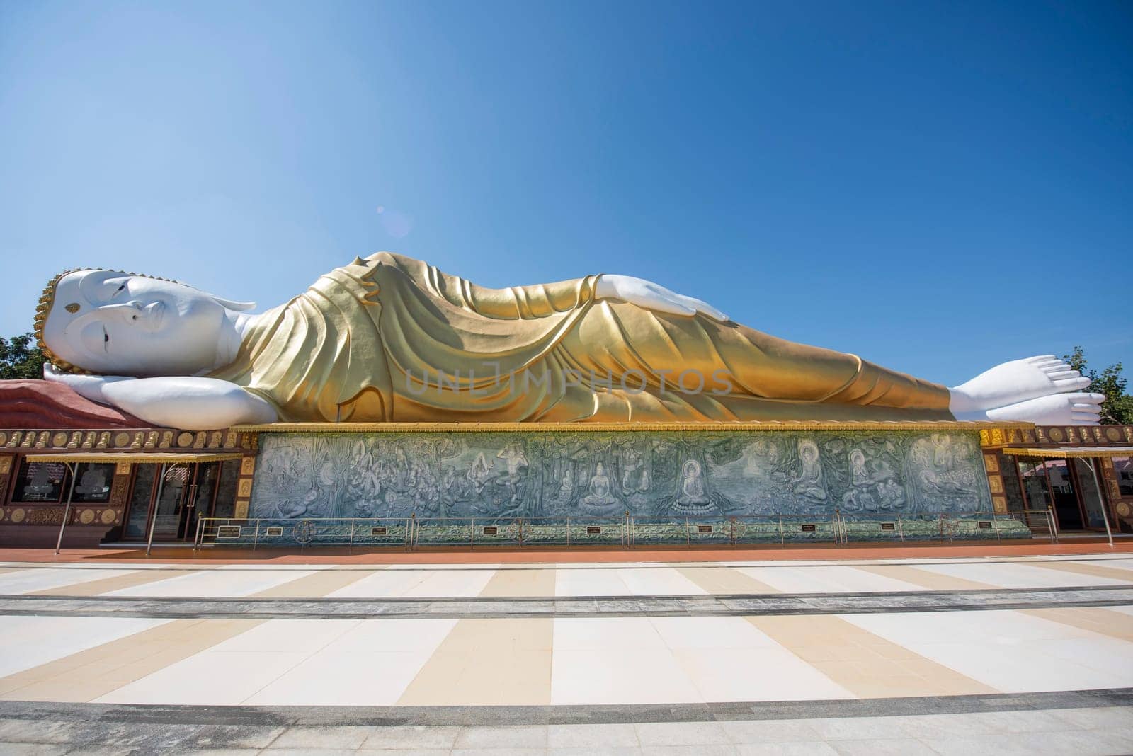 Reclining Buddha at Wat Pa Kittiyanusorn in Amphoe Phu Wiang in  Province of Khon Kaen in Thailand. Thailand, Khon Kaen, December, 6, 2024