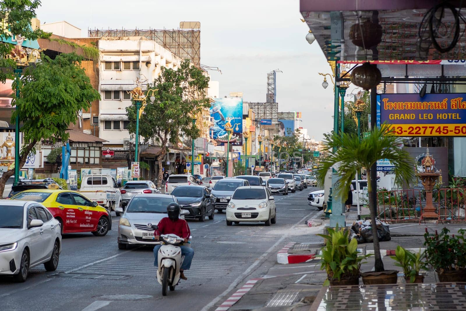 a road in the in City Centre of Khon Kaen and Province Khon Kaen in Thailand. Thailand, Khon Kaen, December, 8, 2024