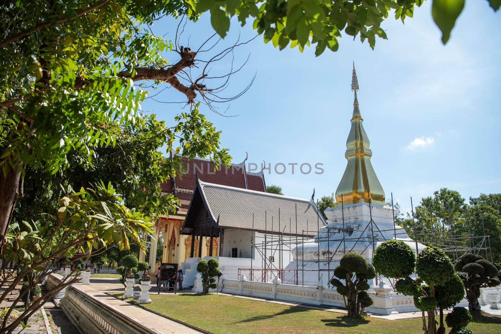 Wat Phrathat Kham Kaen in the Province of Khon Kaen in Thailand. Thailand, Khon Kaen, December, 8, 2024