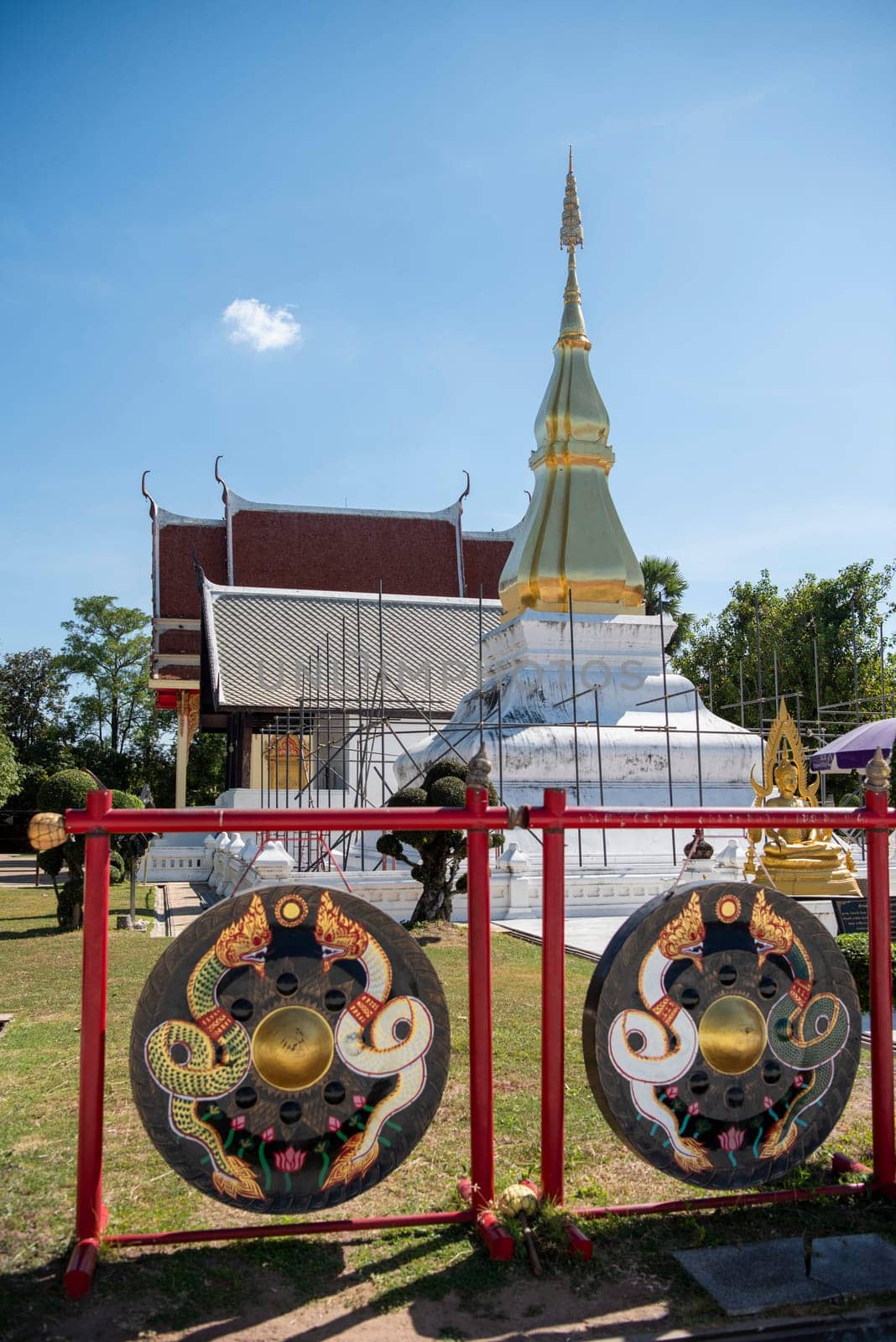 Wat Phrathat Kham Kaen in the Province of Khon Kaen in Thailand. Thailand, Khon Kaen, December, 8, 2024