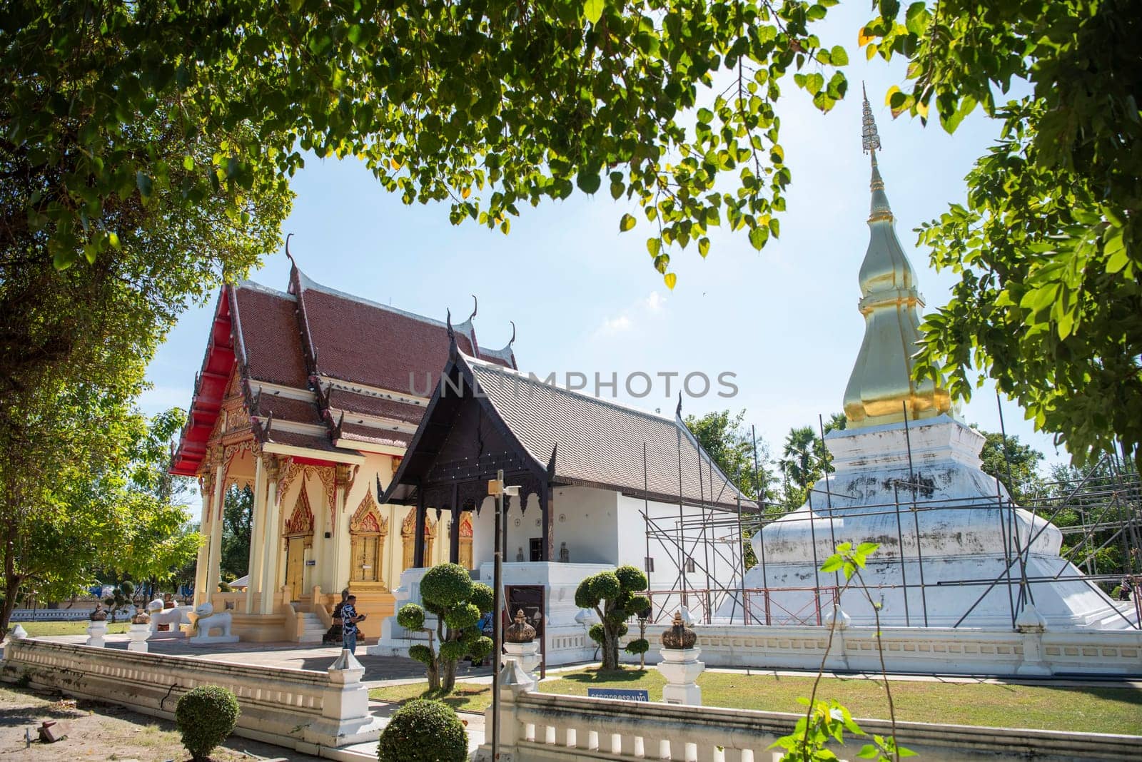 Wat Phrathat Kham Kaen in the Province of Khon Kaen in Thailand. Thailand, Khon Kaen, December, 8, 2024