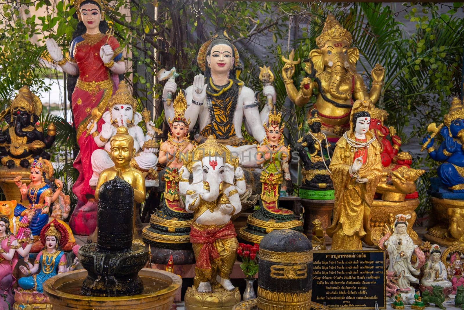 Figures at City Pillar Shrine in City Centre of Khon Kaen and Province Khon Kaen in Thailand. Thailand, Khon Kaen, December, 8, 2024