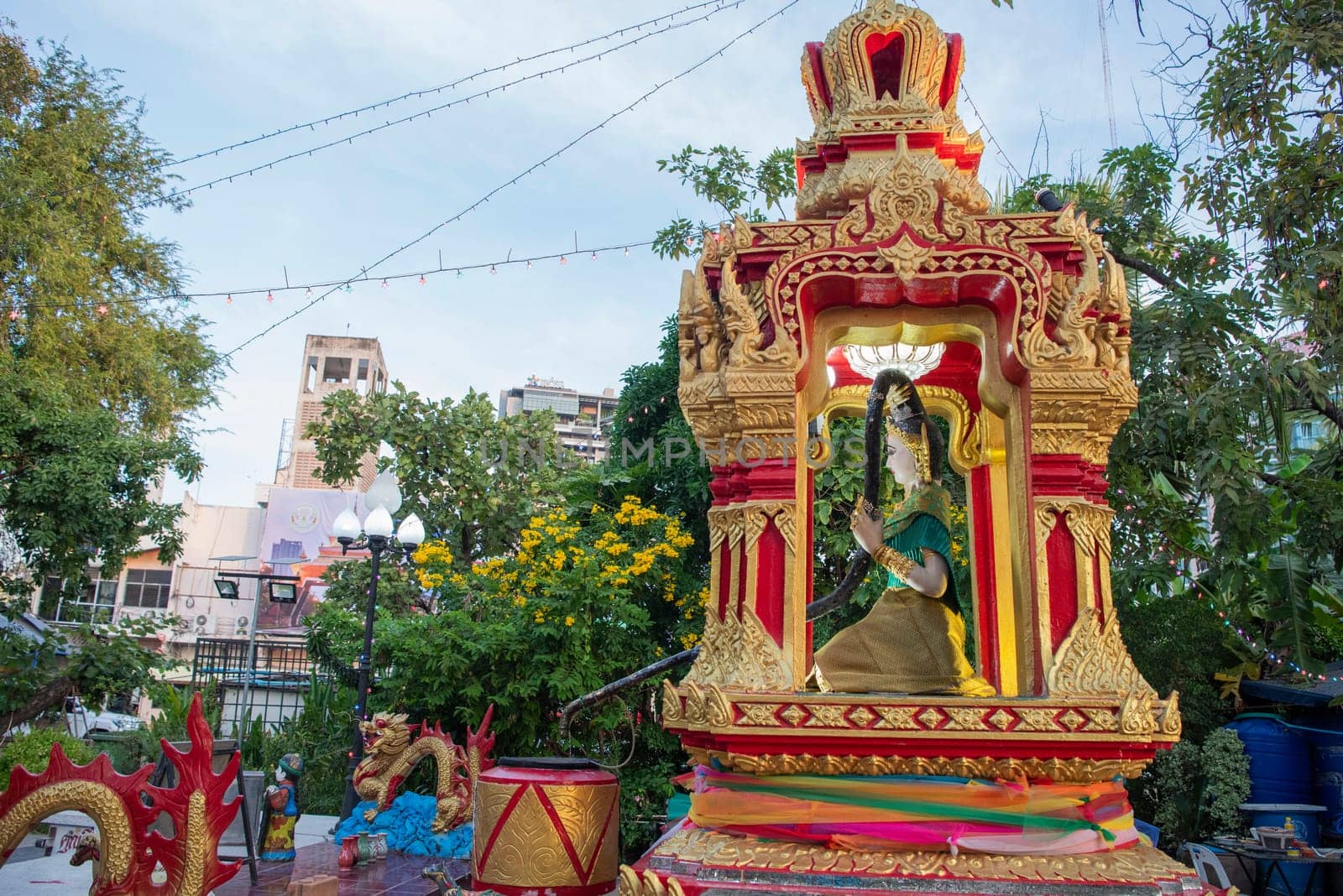 Park at City Pillar Shrine in City Centre of Khon Kaen and Province Khon Kaen in Thailand. Thailand, Khon Kaen, December, 8, 2024
