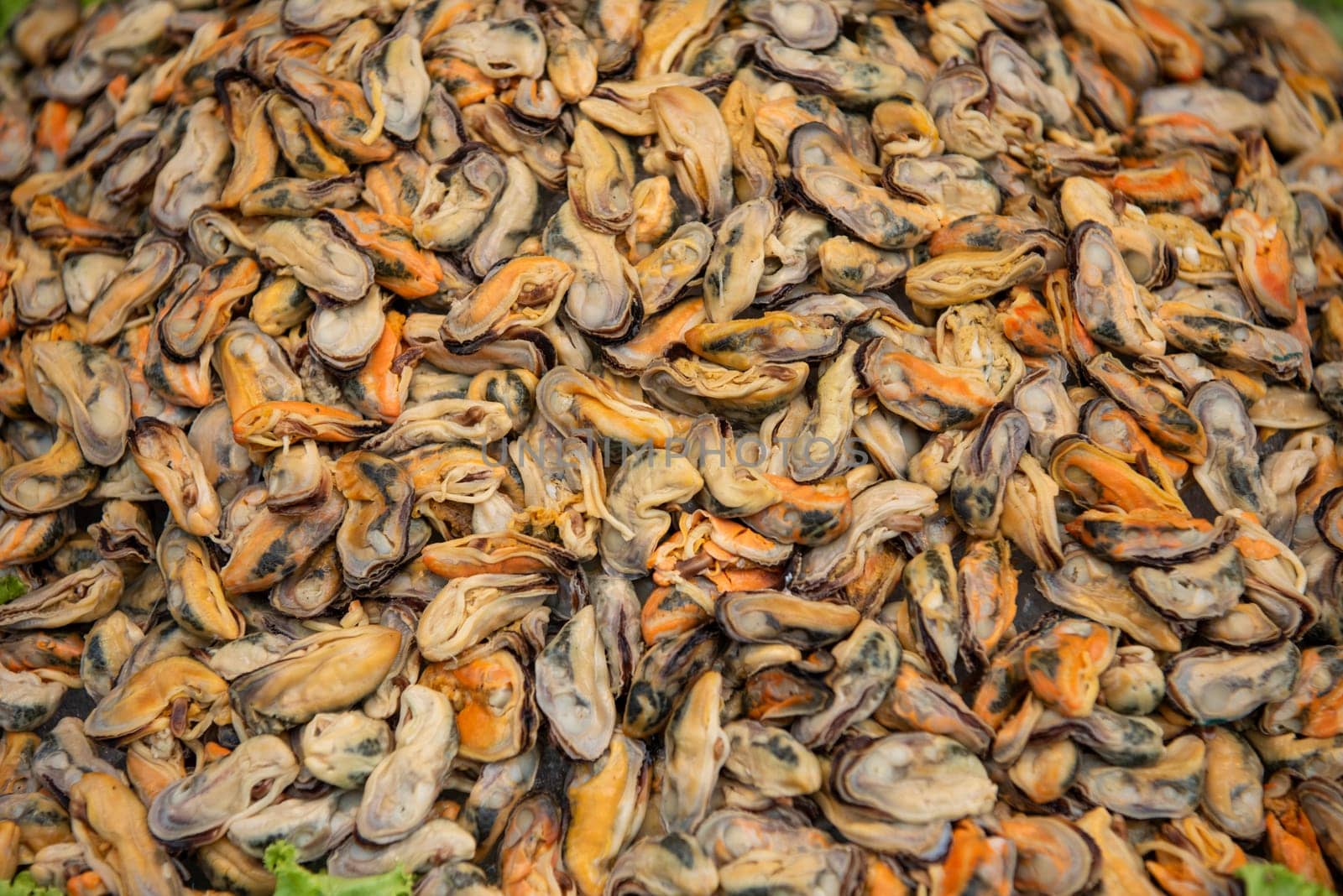 Seafood at Thai Food Market on Wat Saket Festival Fair in Bangkok in Thailand.  Thailand, Bangkok, November, 8, 2024.