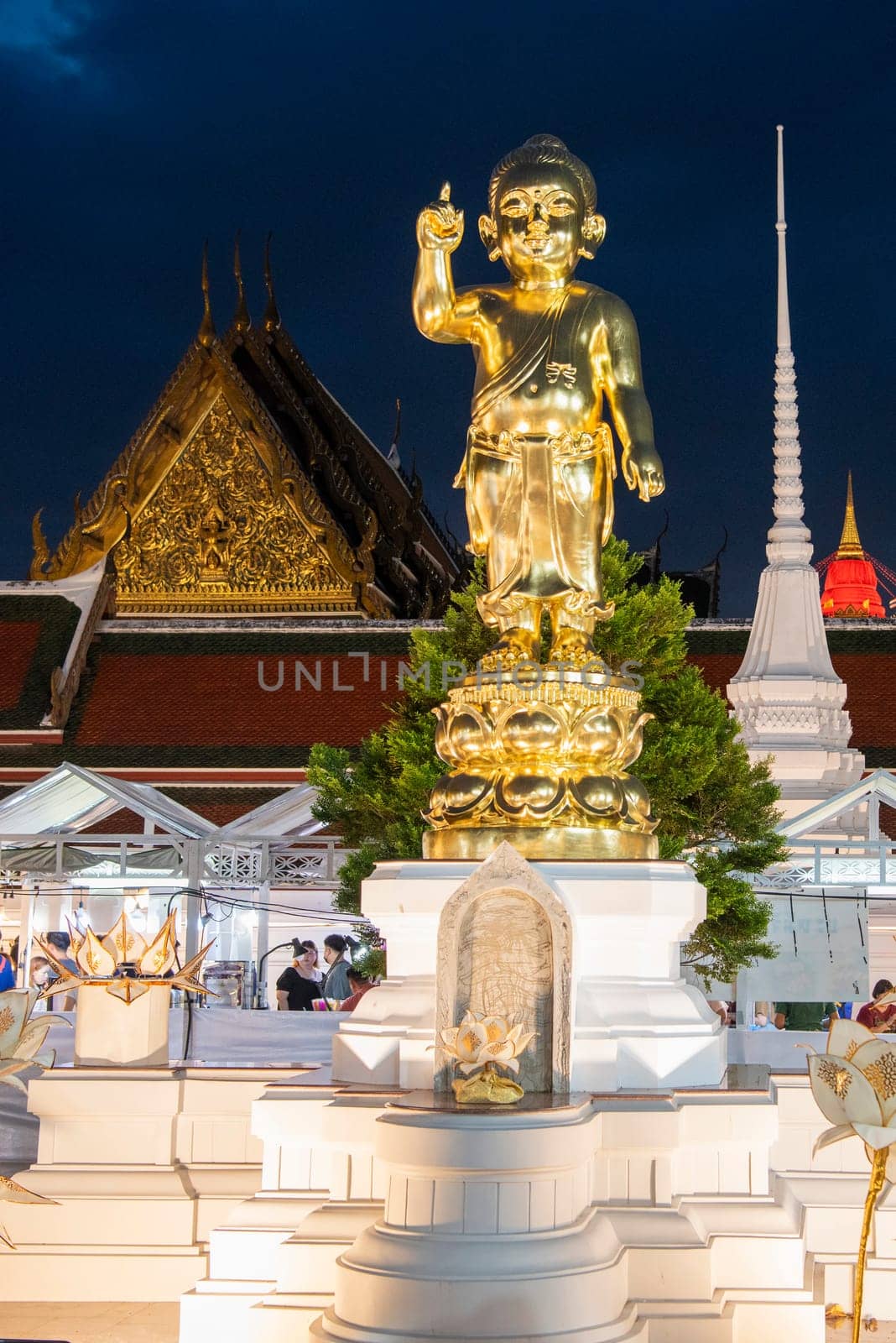 The Garden at Wat Saket Festival Fair in Banglamphu in Bangkok in Thailand.  Thailand, Bangkok, November, 8, 2024.