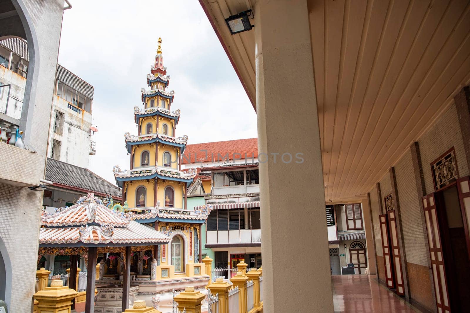 Wat Kuson Samakhon in China Town in City of Bangkok in Thailand.  Thailand, Bangkok, November, 5, 2024.