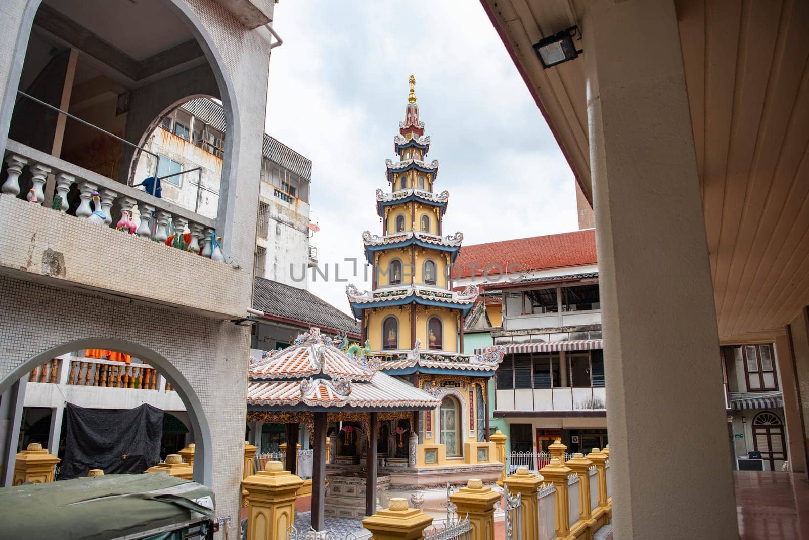 Wat Kuson Samakhon in China Town in City of Bangkok in Thailand.  Thailand, Bangkok, November, 5, 2024.