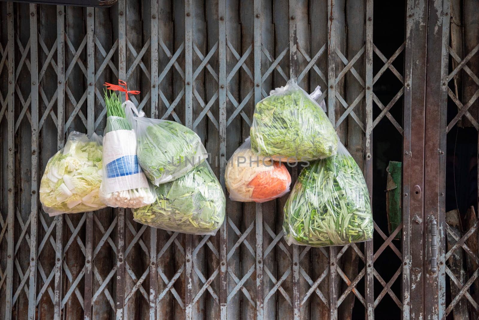 Fresh Vegetable at a House in China Town in the City of Bangkok in Thailand.  Thailand, Bangkok, November, 6, 2024.