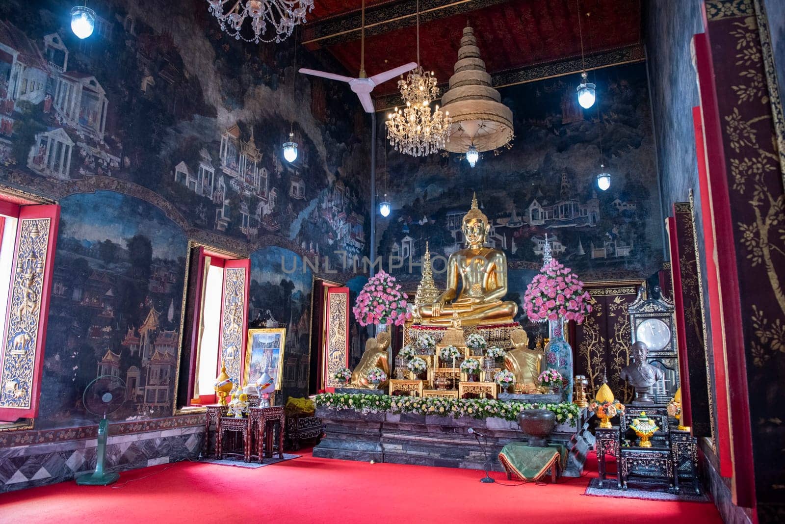 Wat Maha Phruettharam Worawihan in Bang Rak in City of Bangkok in Thailand.  Thailand, Bangkok, November, 6, 2024.