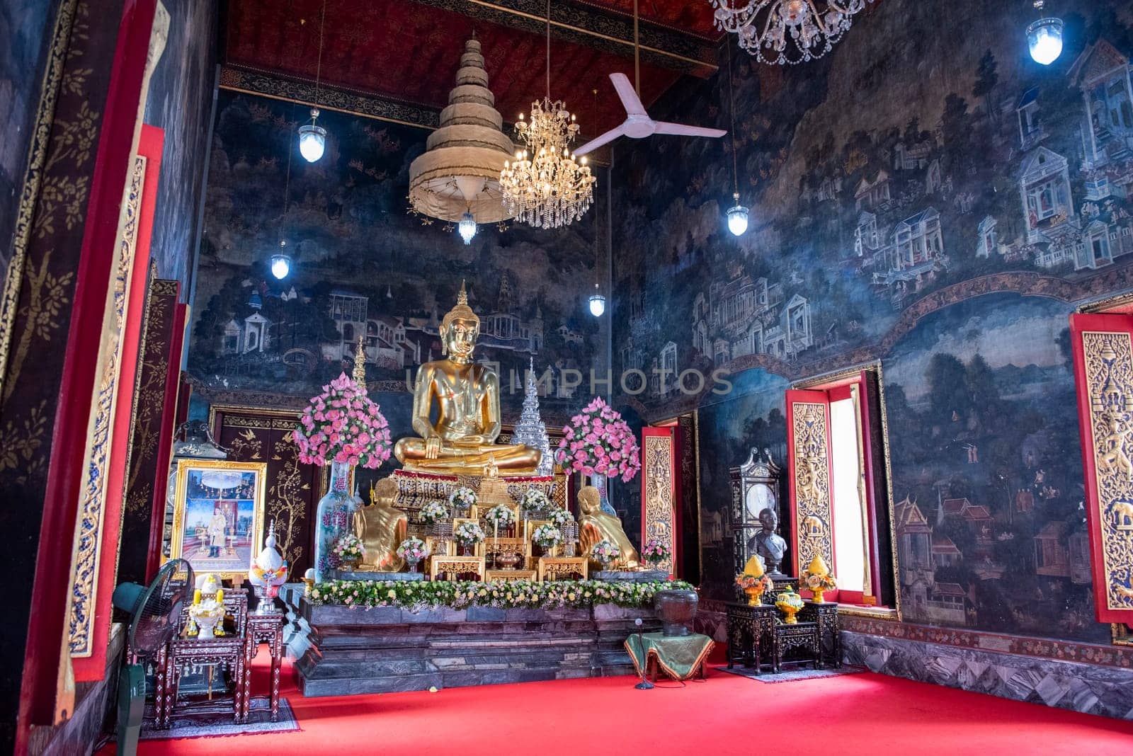 Wat Maha Phruettharam Worawihan in Bang Rak in City of Bangkok in Thailand.  Thailand, Bangkok, November, 6, 2024.