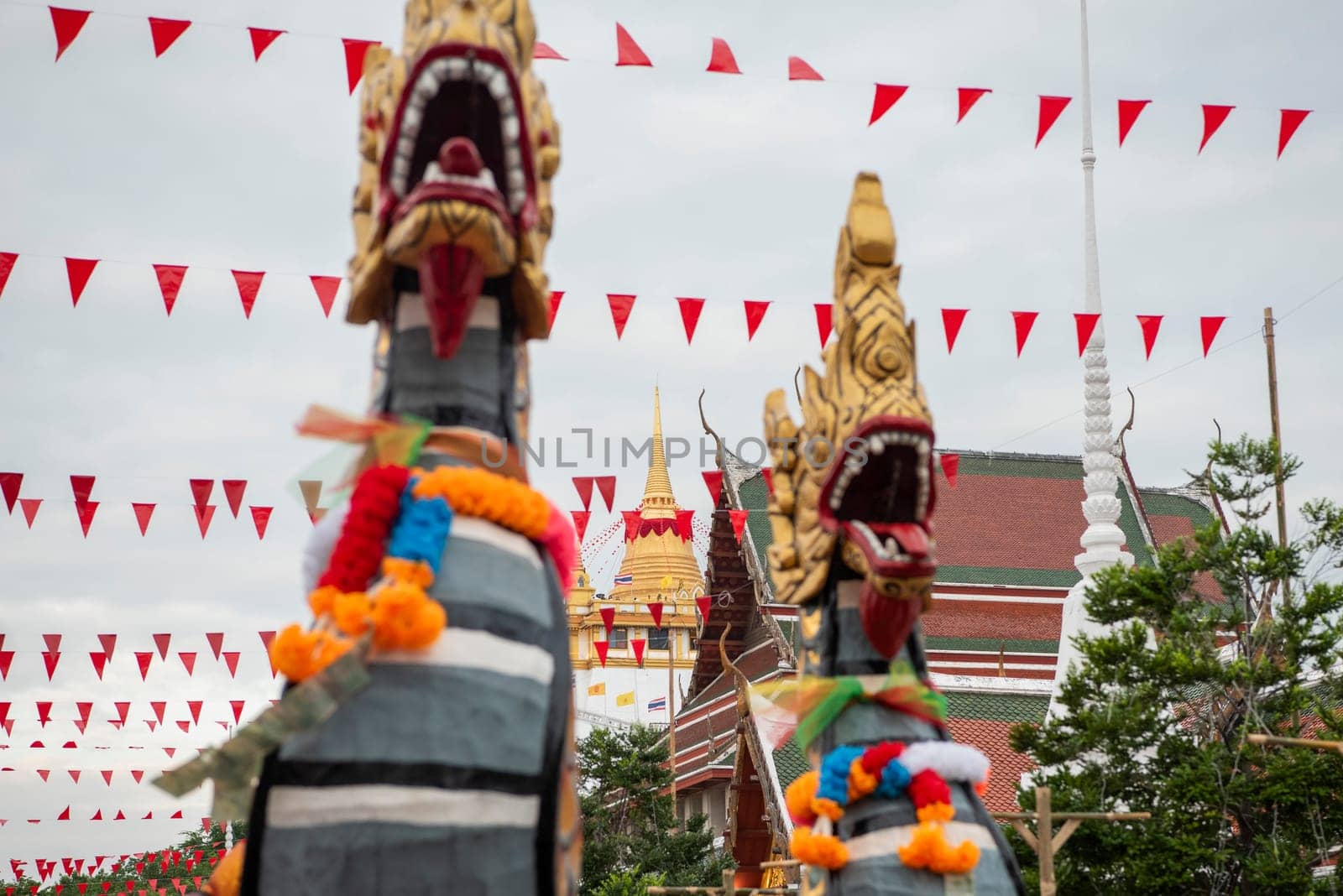 Opening Ceremony on Golden Mount at Wat Saket Festival Fair in Bangkok in Thailand.  Thailand, Bangkok, November, 8, 2024.