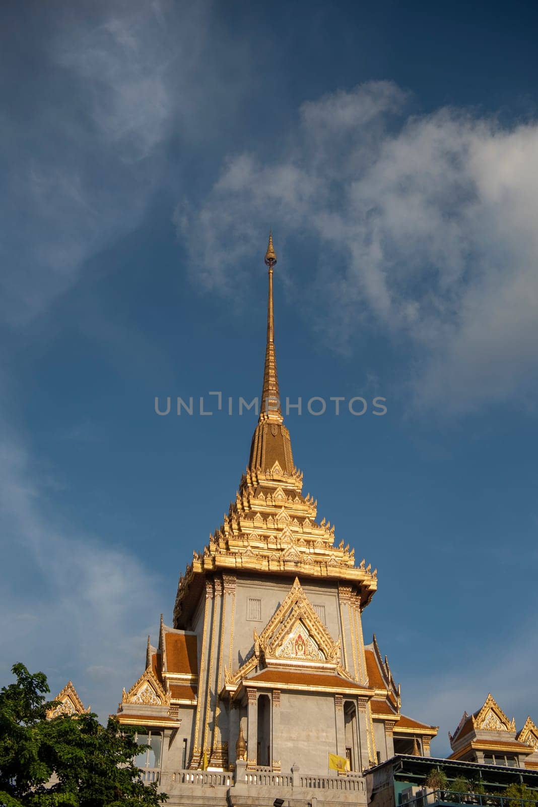 Wat Traimit in Chinatown in the City of Bangkok in Thailand.  Thailand, Bangkok, November, 6, 2024.