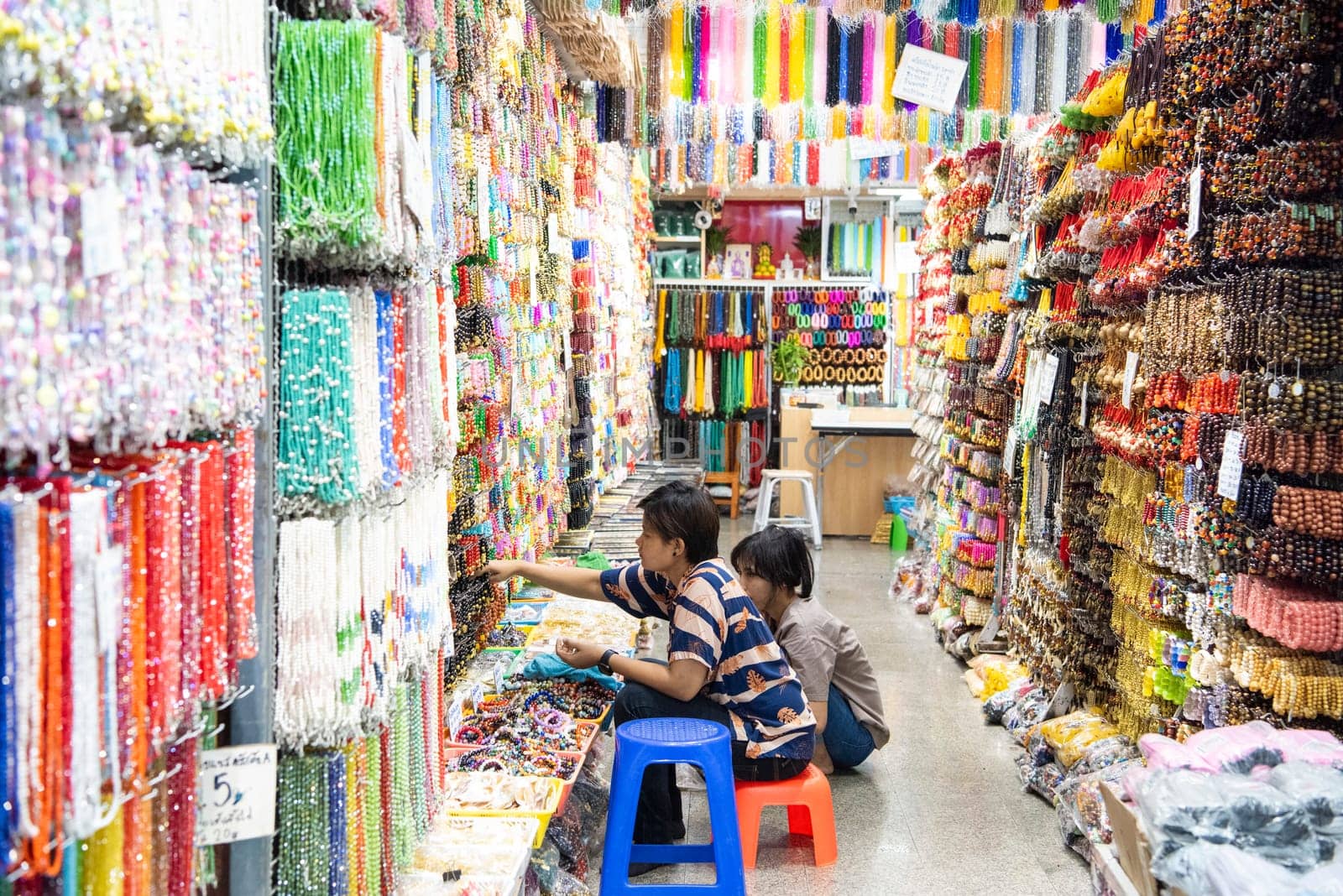 a shop at Sampheng Market Line in the City of Bangkok in Thailand.  Thailand, Bangkok, November, 7, 2024.
