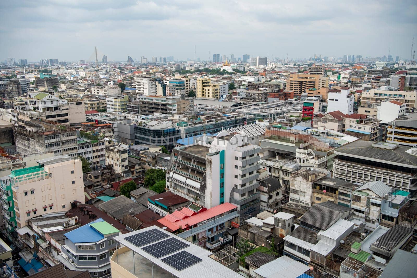 a View over the China Town with skyline in the City of Bangkok in Thailand.  Thailand, Bangkok, November, 7, 2024.