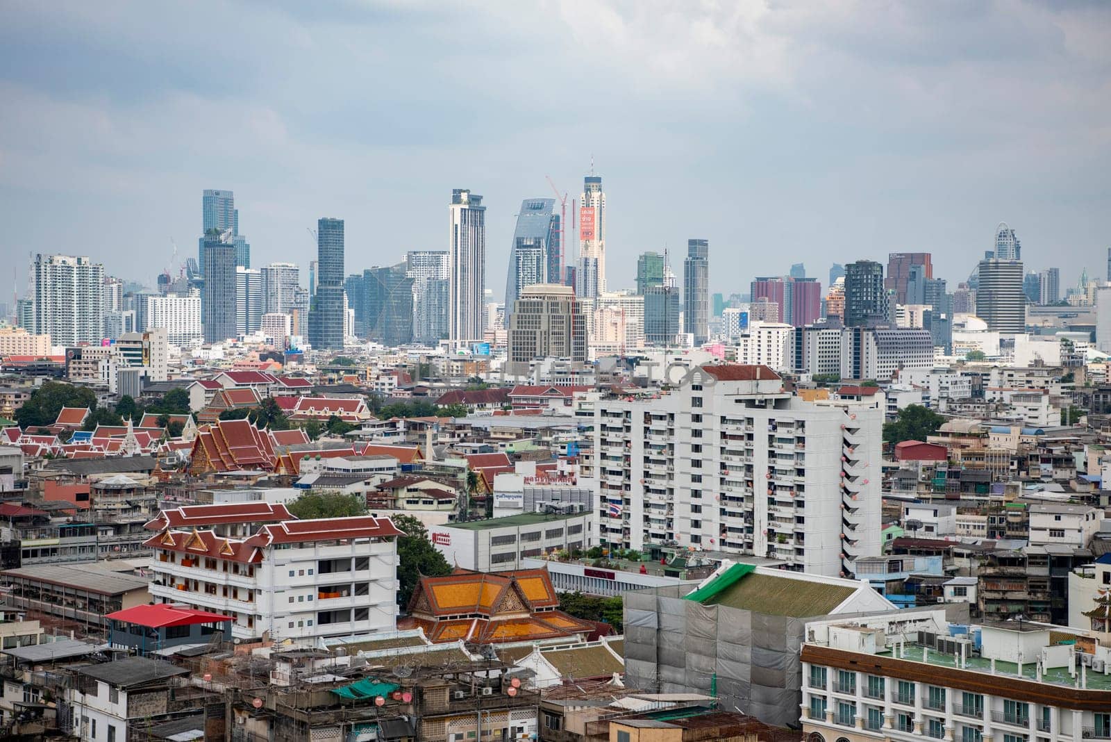 a View over the China Town with skyline in the City of Bangkok in Thailand.  Thailand, Bangkok, November, 7, 2024.