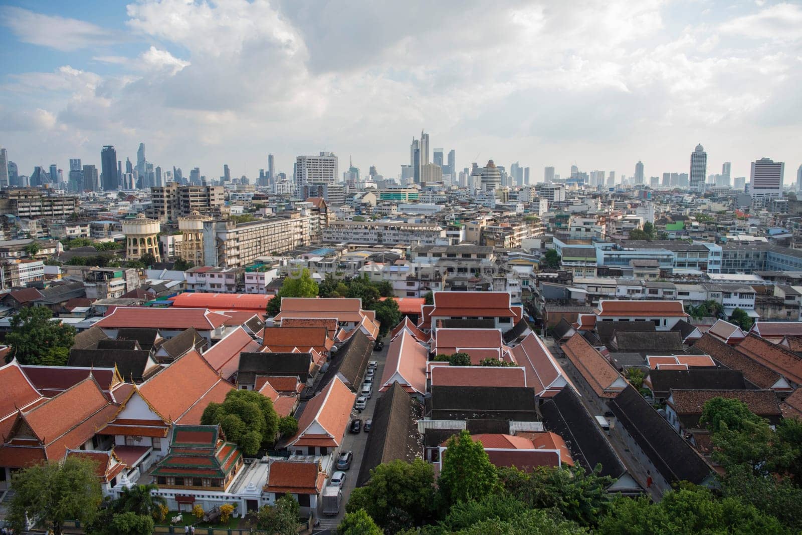 a view of Wat Saket in Banglamphu in the City of Bangkok in Thailand.  Thailand, Bangkok, November, 7, 2024.