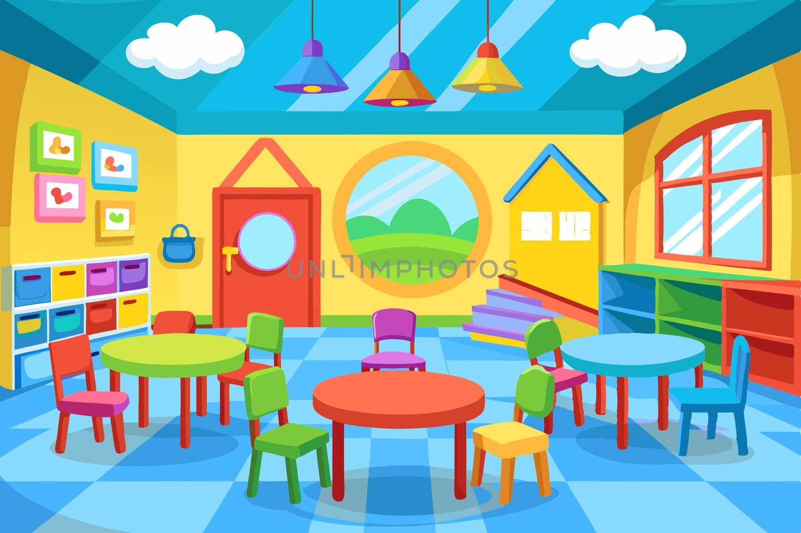 a school or class that prepares children for first grade. A child in kindergarten is typically 5 or 6 years old