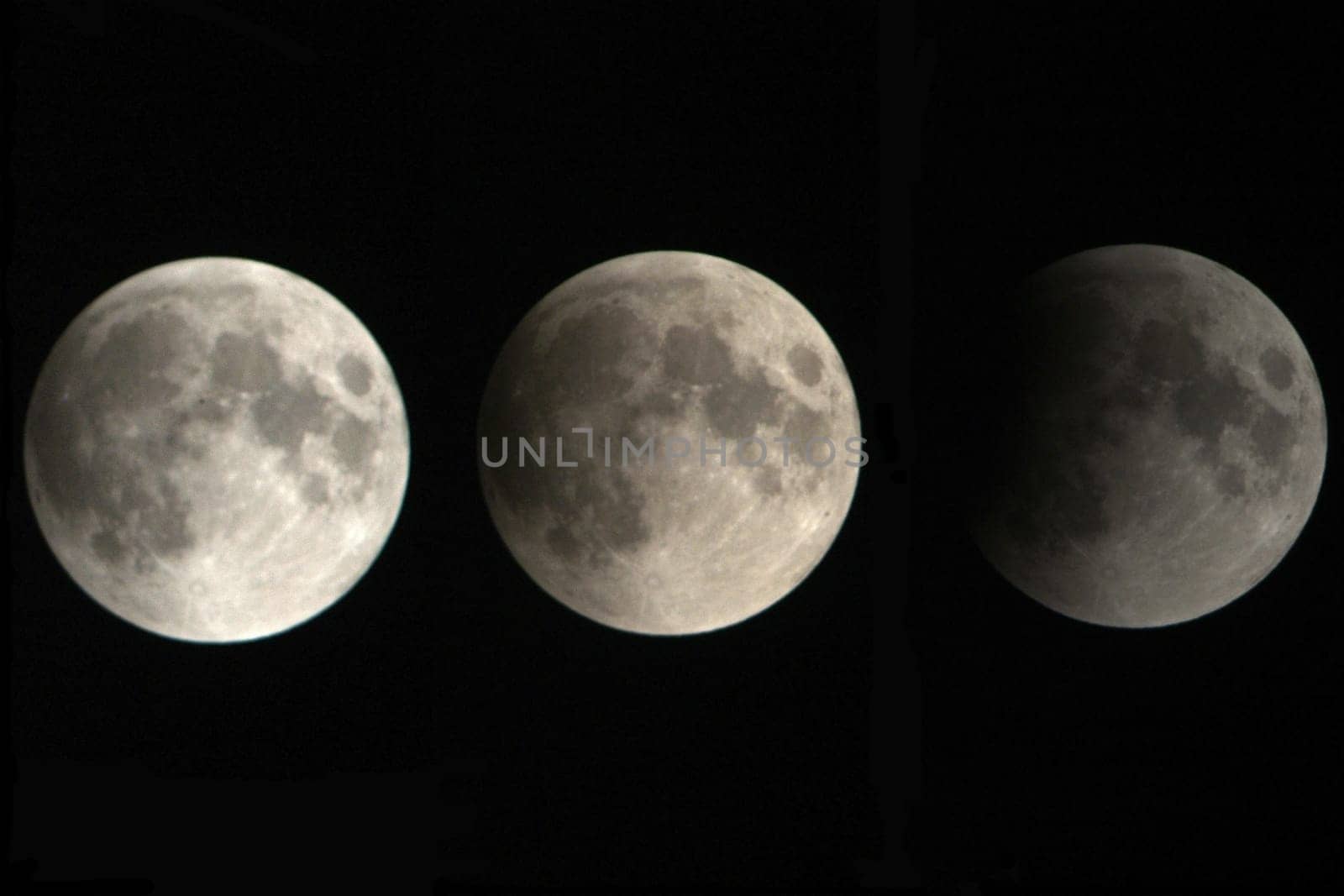 View, of a phase, of the lunar eclipse in italy night