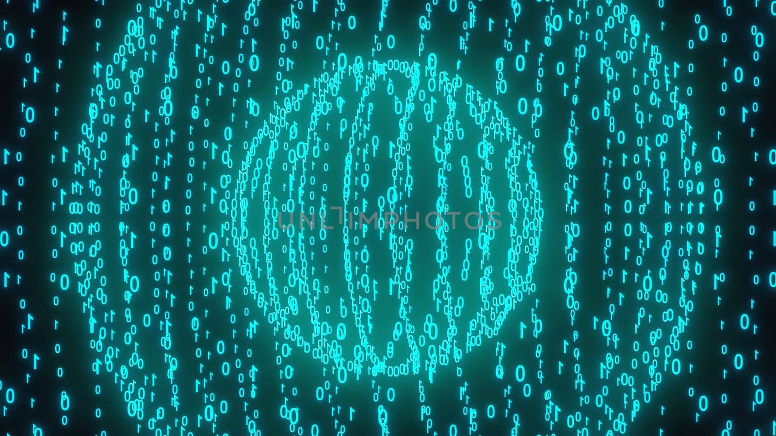 Abstract Digital Numbers. Computer generated 3d render