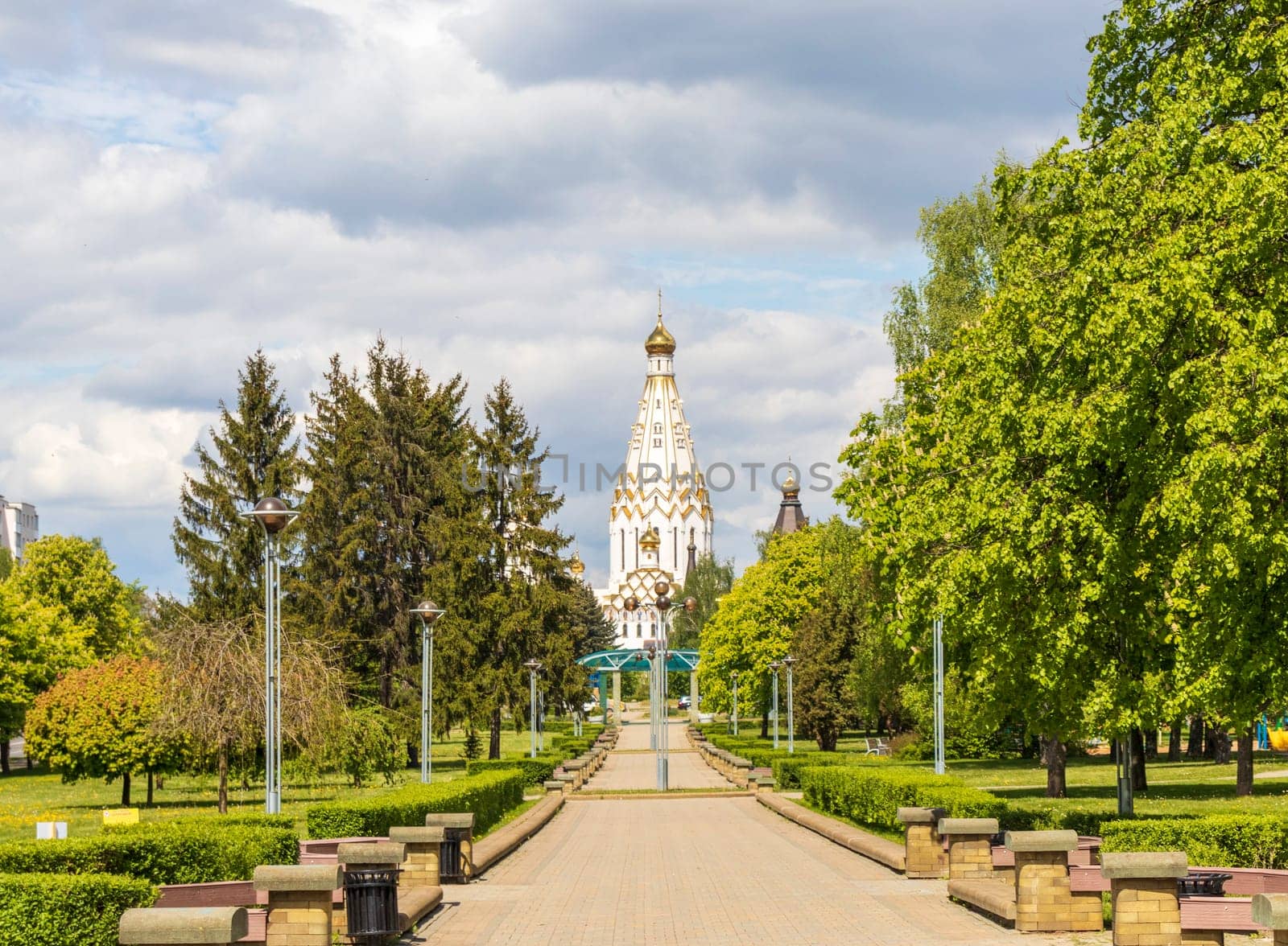 05.05.2025 - Minsk, Belarus. Shot of the church of all saints